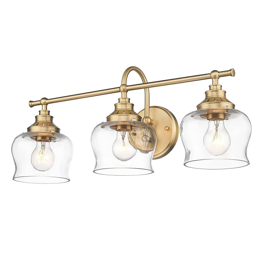 Daphne 3-Light Vanity Light in Brushed Champagne Bronze and Clear Glass | Amazon (US)