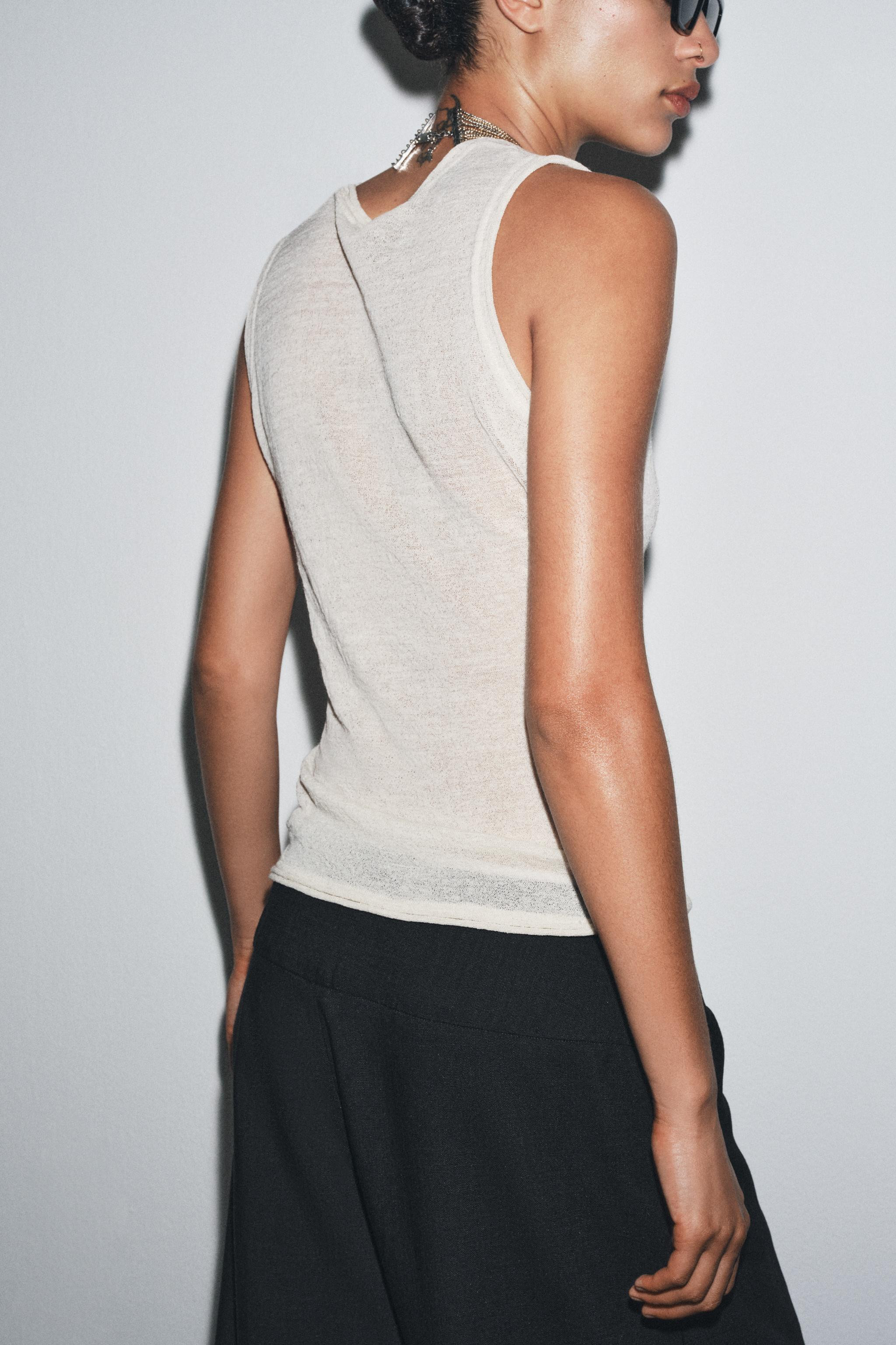 WOOL BLEND SLEEVELESS TOP | Zara US