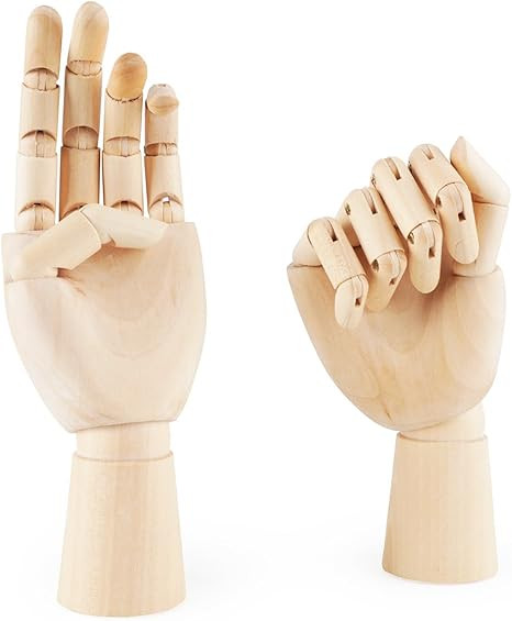 Fashionclubs 7" Wooden Sectioned Opposable Articulated Left/Right Hand Figure Manikin Hand Model ... | Amazon (US)