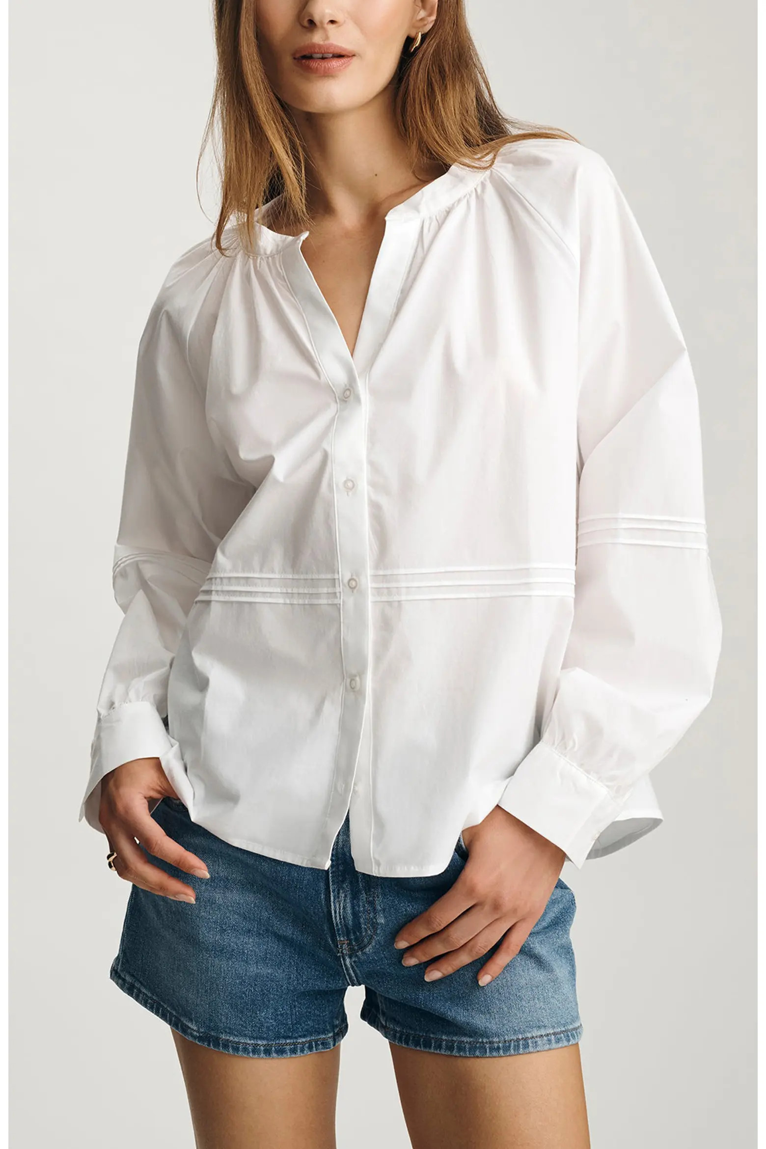 Mavi Jeans Pintuck Cotton Shirt (Women) | Nordstrom | Nordstrom