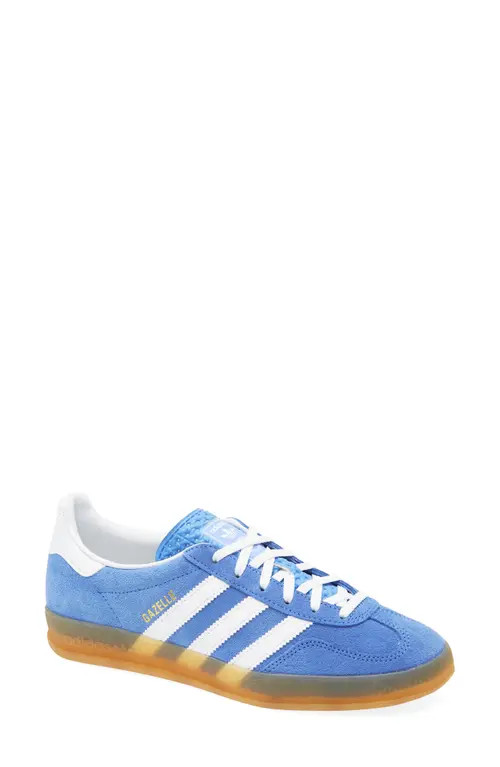 adidas Gazelle Indoor Sneaker in Blue/White/Gold at Nordstrom, Size 9 | Nordstrom