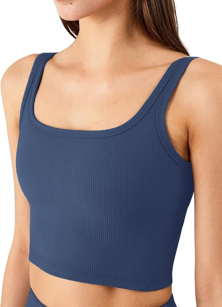 KIKIWING Women's Seamless Sports Bra Workout Crop Top Tank Tops for Women Long Lined Sports Bra R... | Amazon (US)