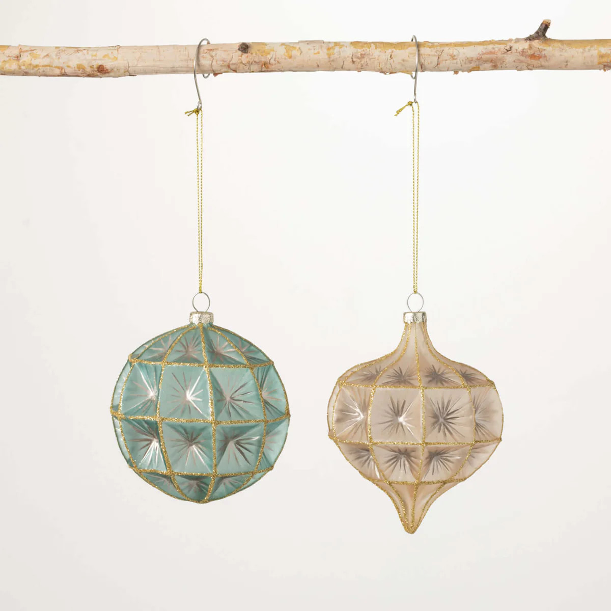 Mercury Glass Ornament Set 2 | Sullivans Home Decor