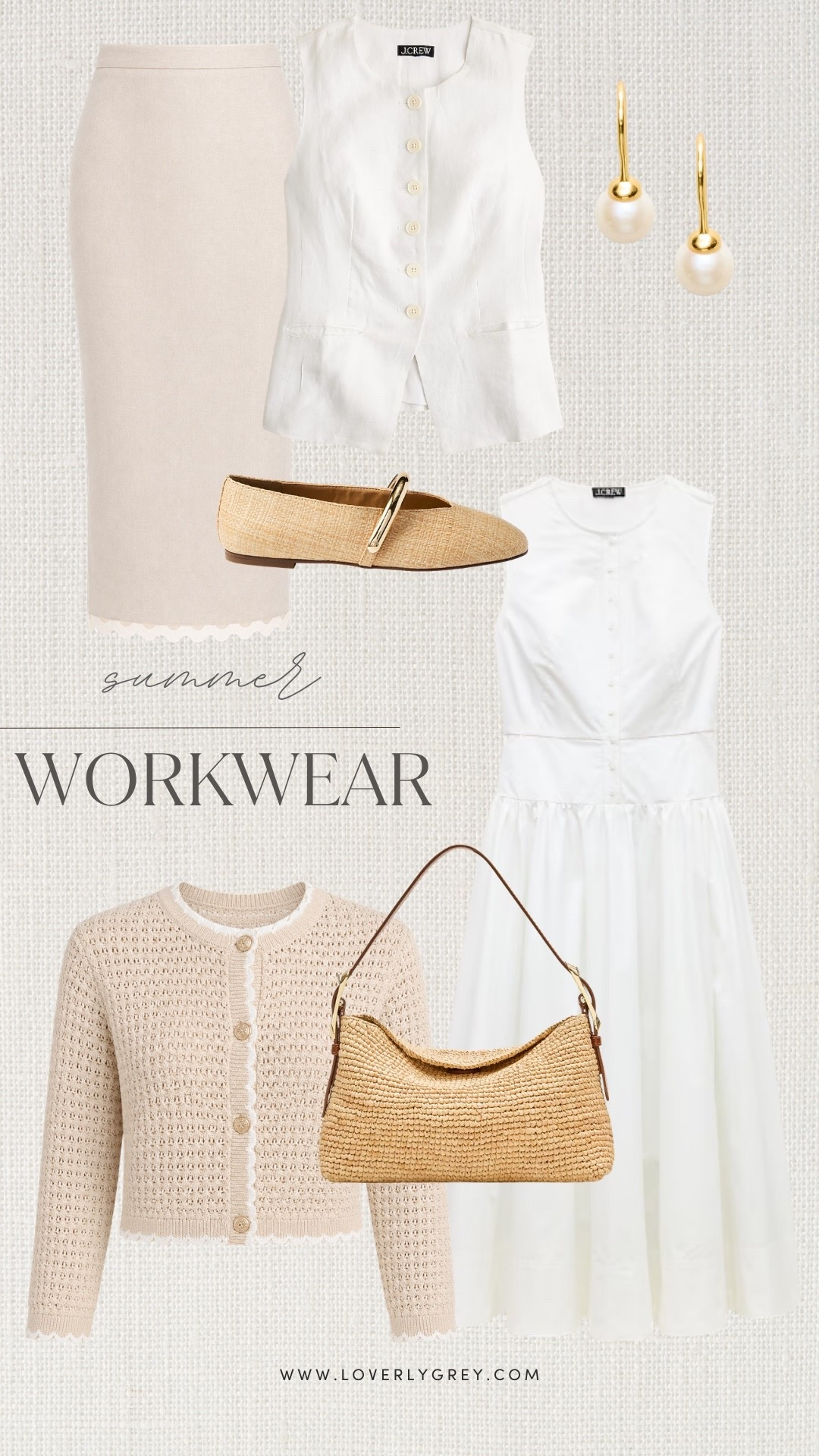 Neutral summer pieces are always some of my favorites because they work with so many things already in my closet. I love the mix of textures here, from the woven bag to the lightweight knits and linen-inspired pieces. These are the kinds of staples that make getting dressed for work so simple!

#LTKWorkwear #LTKootd #LTKSeasonal