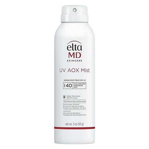 EltaMD UV AOX Mist Mineral Sunscreen Spray, SPF 40 Body Sunscreen Spray Broad Spectrum Formula Pr... | Amazon (US)