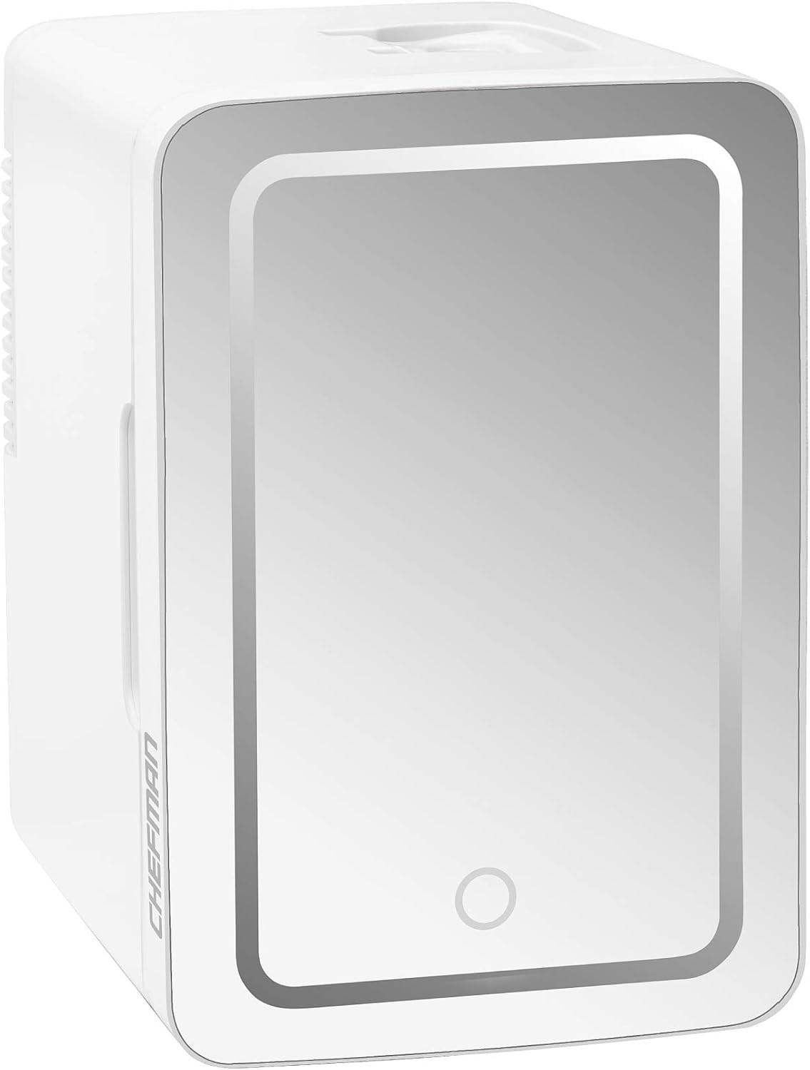 Chefman Mirrored Beauty Fridge With LED Lighting, 6L Portable White Mini Refrigerator, Skin Care,... | Amazon (US)