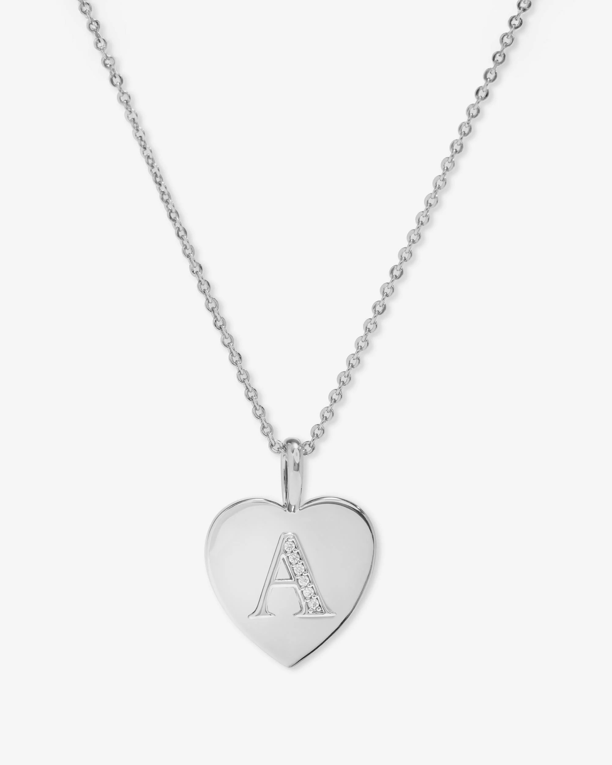Baby Love Letters Pendant Necklace - Silver|White Diamondettes | Melinda Maria Jewelry