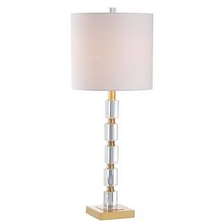 Claire 28.5 in. Crystal Table Lamp, Clear/Brass (Set of 2) | The Home Depot