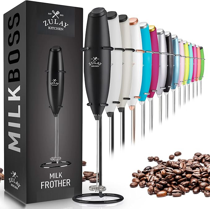 Zulay Original Milk Frother Handheld Foam Maker for Lattes - Whisk Drink Mixer for Coffee, Mini F... | Amazon (US)
