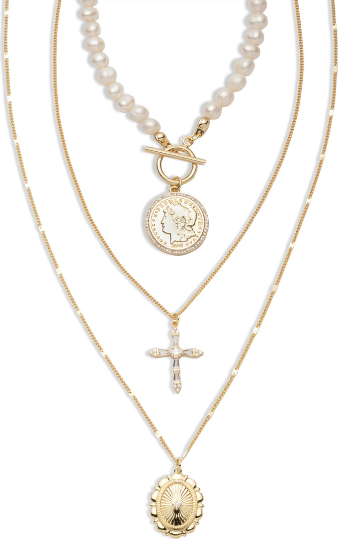 Electric Picks xSarah & Hollie Amore Necklace Set of 3 | Nordstrom | Nordstrom