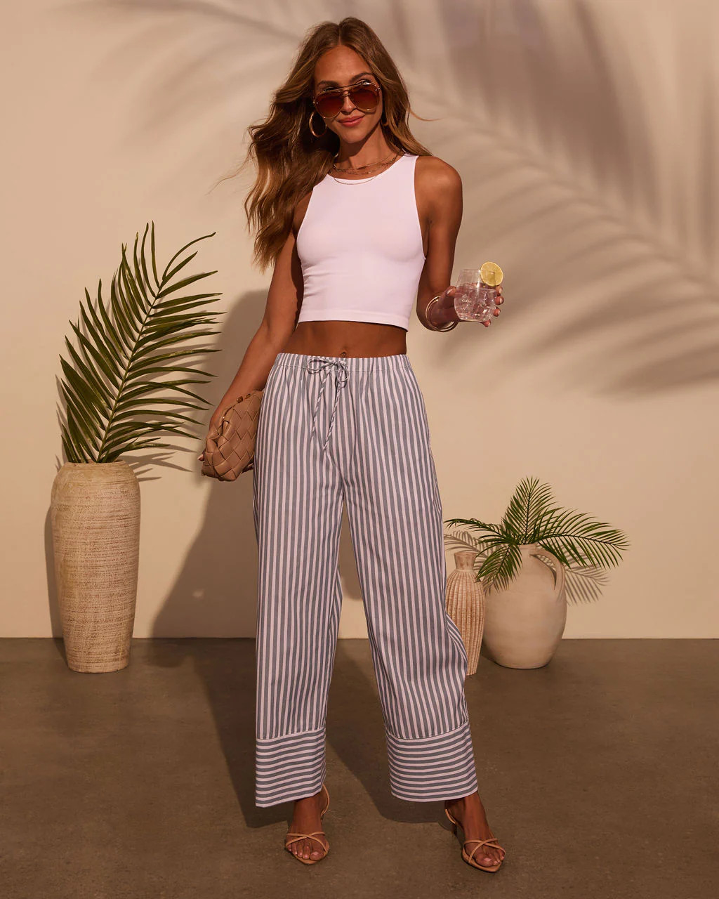Jailen Striped Waist Tie Pants | VICI