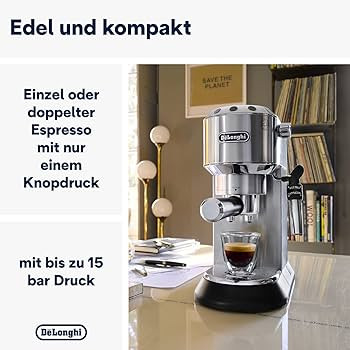 De'Longhi Dedica Style EC 685.M – Espresso Siebträgermaschine, Espressomaschine mit profession... | Amazon (DE)