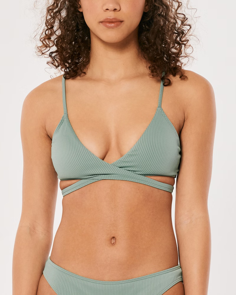 Ribbed Wrap Triangle Bikini Top | Hollister (EU)