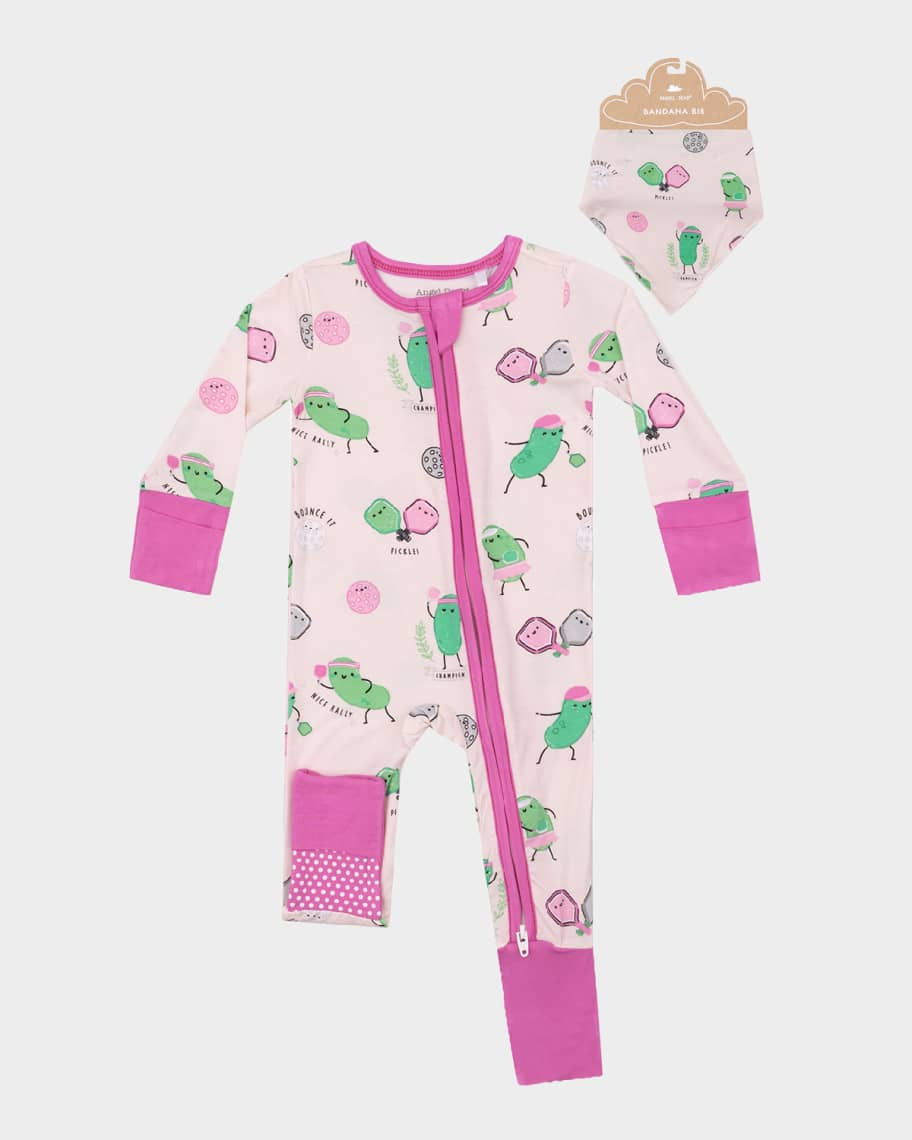 Girl's Pickleball Pink Footie & Bandana Set, Size 3M-24M | Neiman Marcus