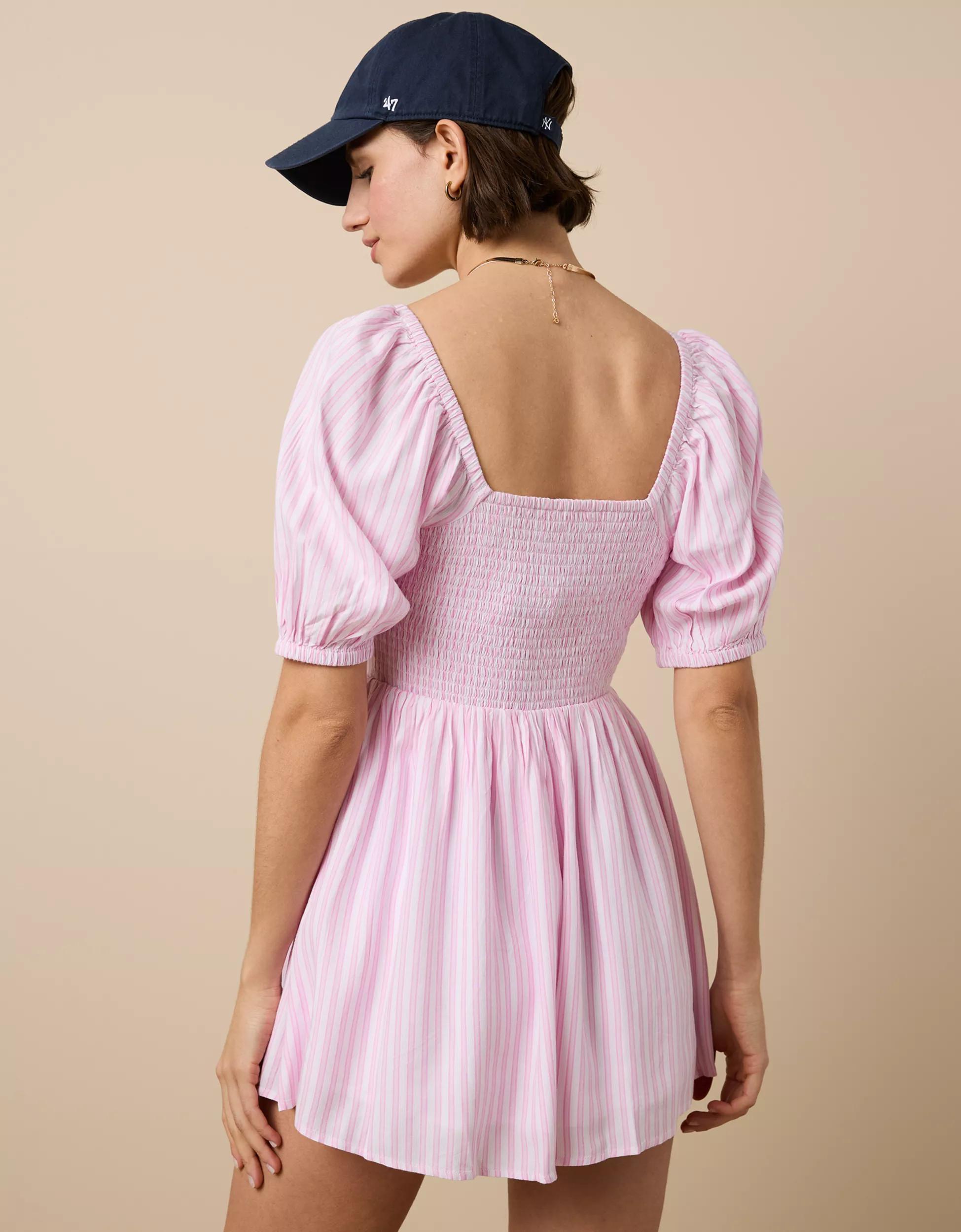 AE Puff Sleeve Romper | American Eagle Outfitters (US & CA)