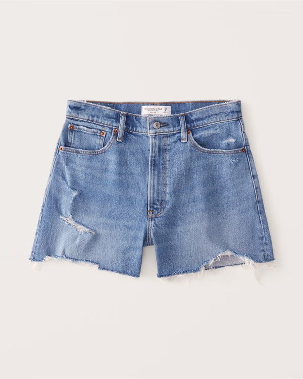 Curve Love High Rise 4 Inch Mom Shorts - Abercrombie Shorts | Abercrombie & Fitch (US)