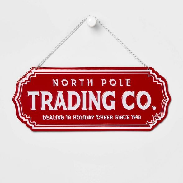 North Pole Trading Co Metal Decorative Sign - Wondershop™ | Target