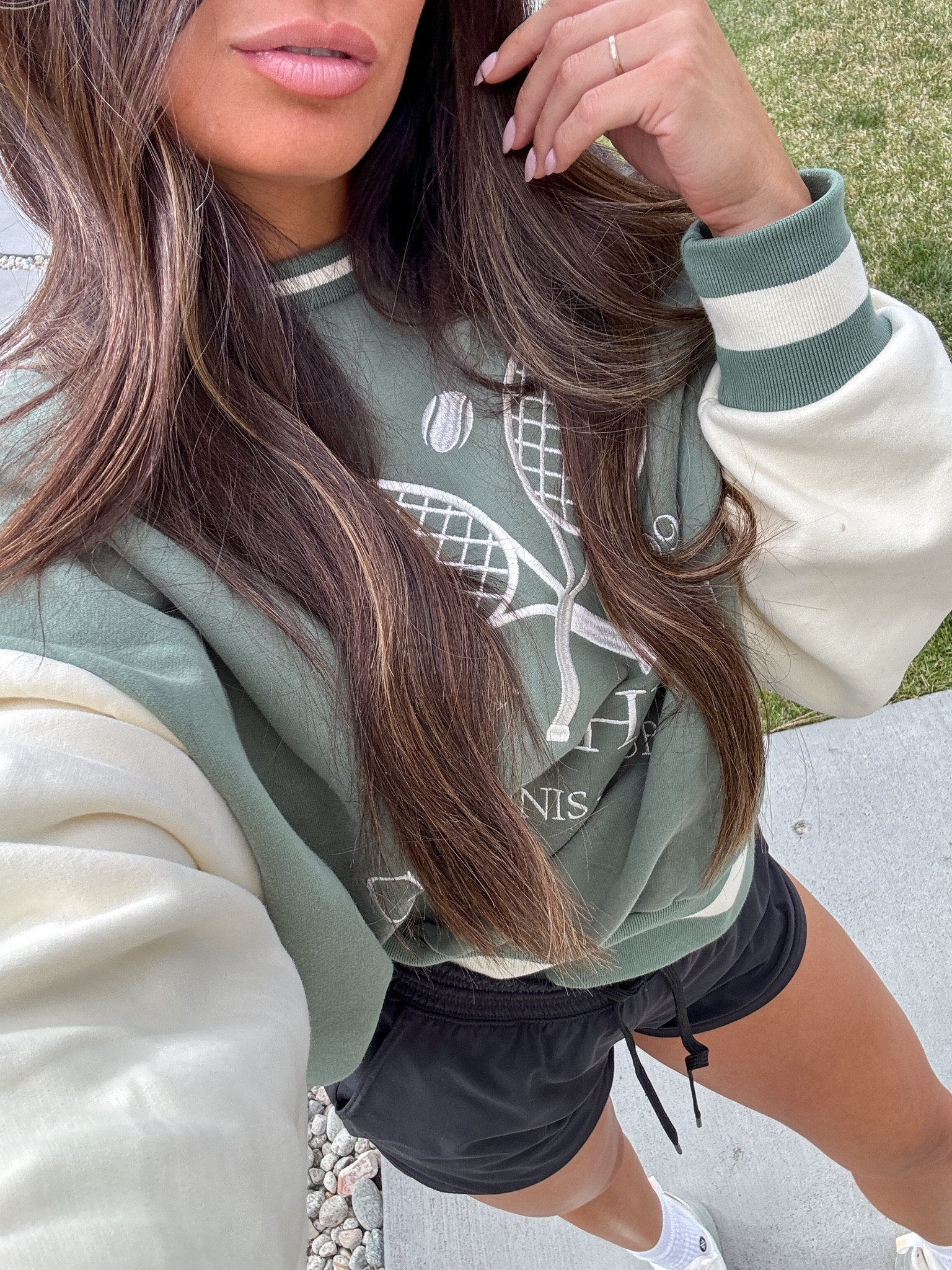 This is an XS top from Gold Hinge. I have really been enjoying the brand. These Abercrombie shorts are my go-to. They have  built in short liner. Size up if you are in between. 

#LTKStyleTip #LTKFitness #LTKHome