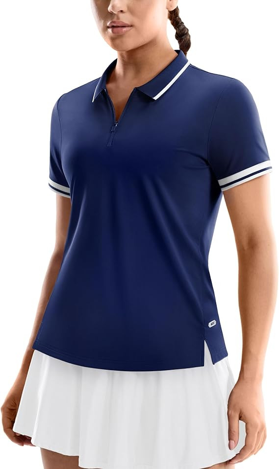 MIER Golf Polo Shirts for Women - 1/4 Zip Up Short Sleeve Tennis Tops, Dry Fit UPF 50+ Athletic C... | Amazon (US)