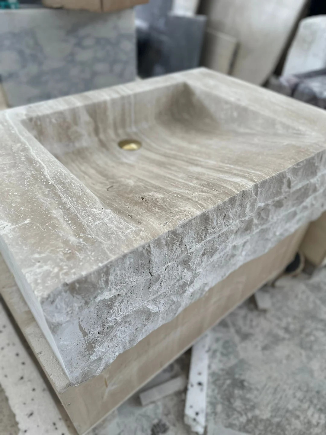 Travertine Sink Travertine Washbasin Hand Carved Sink Wall - Etsy | Etsy (US)