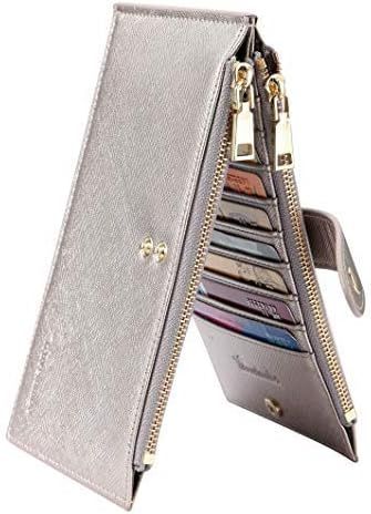 Travelambo Womens Walllet RFID Blocking Bifold Multi Card Case Wallet with Zipper Pocket | Amazon (US)
