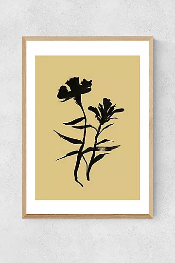 Dan Hobday Mono Botanical 3 Wall Art Print | Anthropologie (UK)