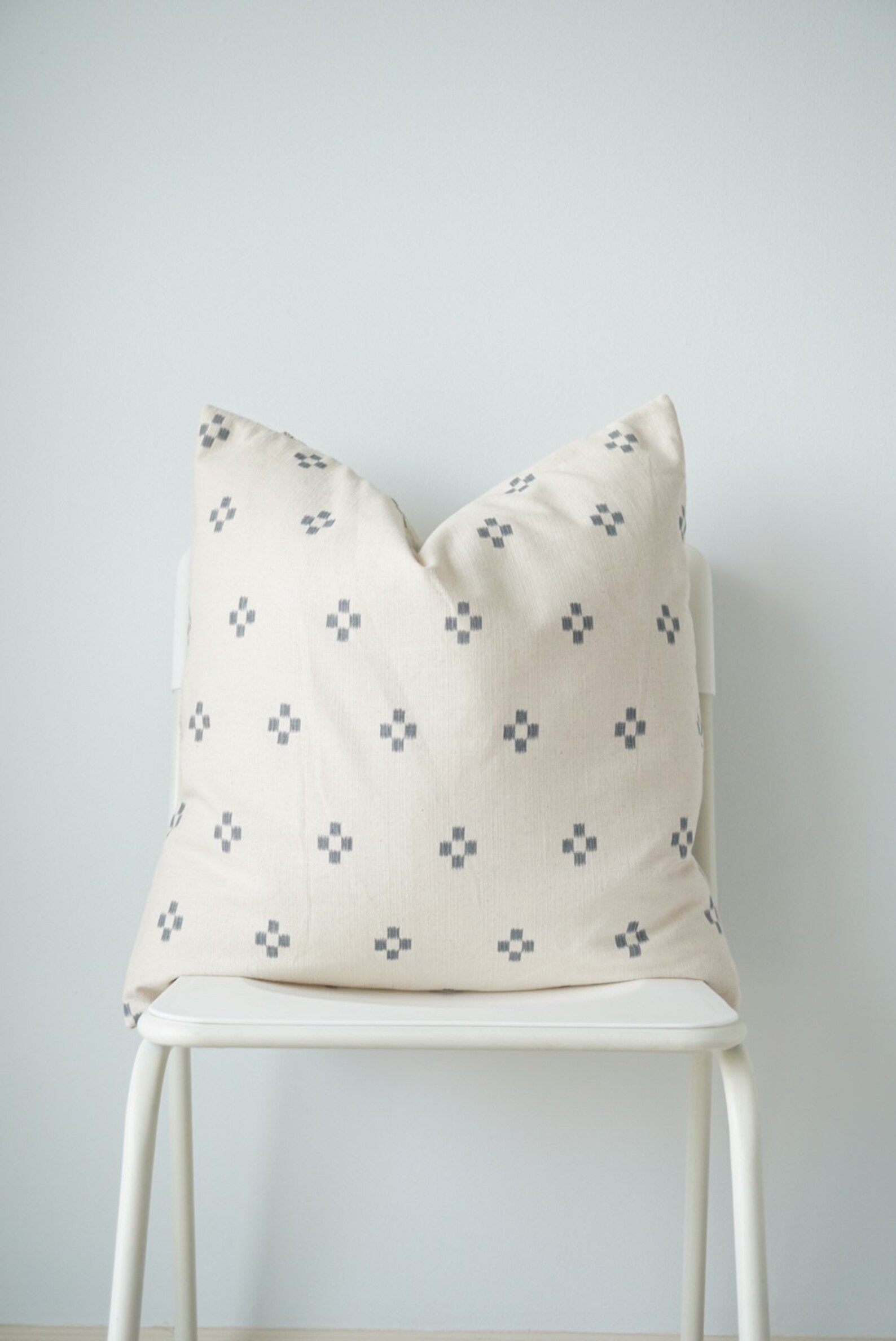 White Blue Dot Block Print Pillow Case | Etsy | Etsy (US)