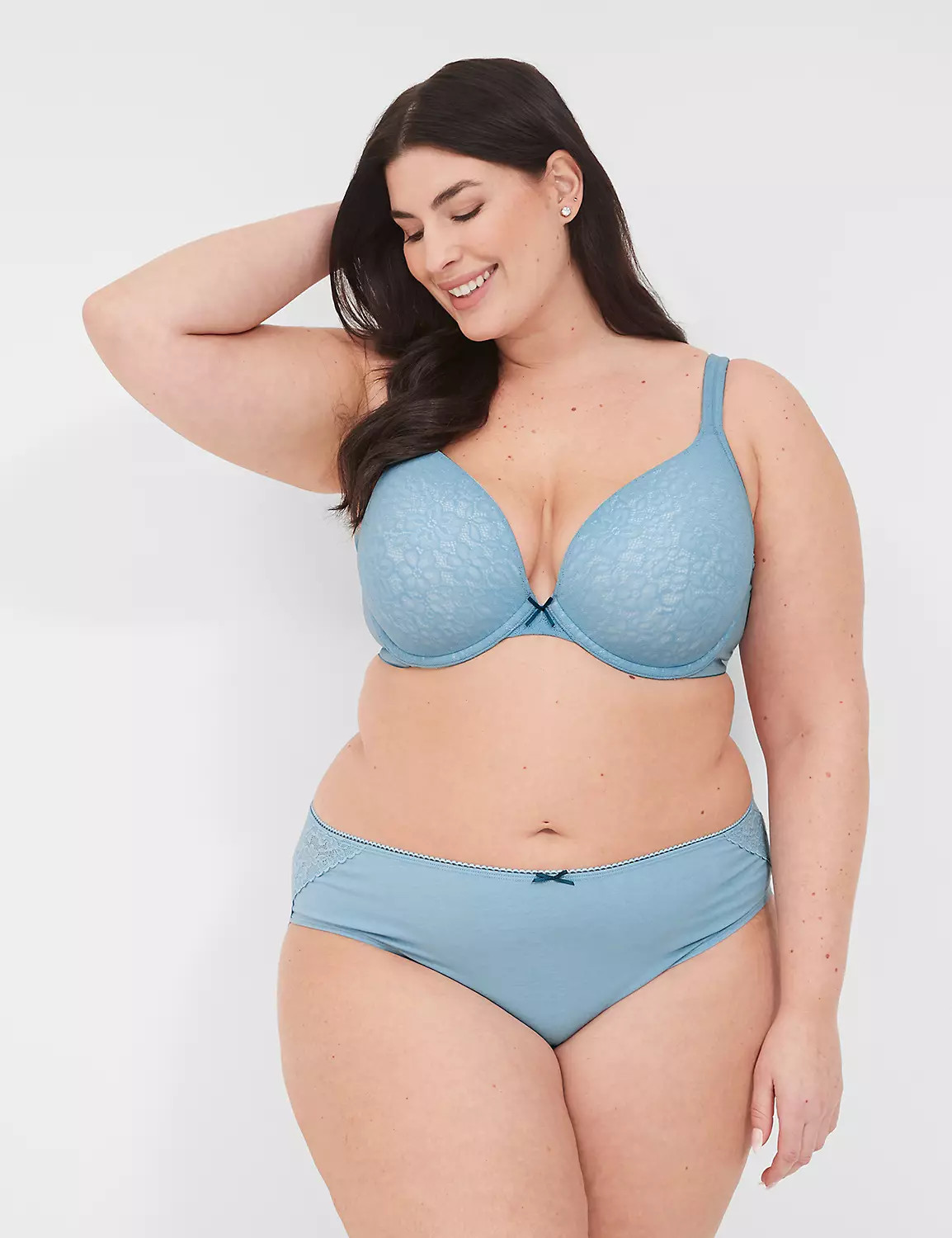 Cotton Boost Plunge Bra With Lace | LaneBryant | Lane Bryant (US)