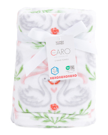 2pk Swan Heart Hand Towels | TJ Maxx