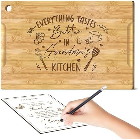 Christmas Gifts for Grandma - 12X8 Bamboo Christmas Cutting Board for Grandmother, Grandma Birthd... | Amazon (US)