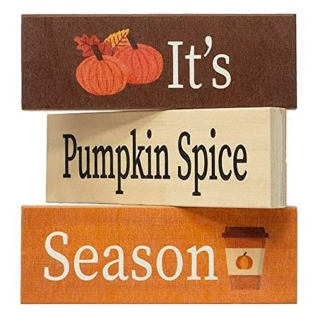 JennyGems Pumpkin Spice Season 3-Piece Block Set for Fall Decor | Walmart (US)