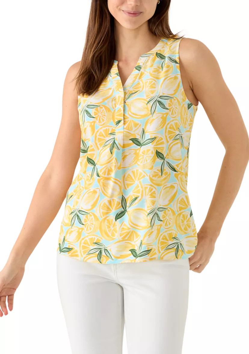 Women's Sleeveless Print Peasant Top | Belk