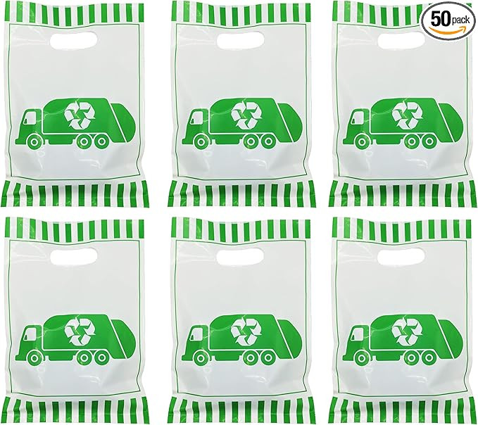 50 Garbage Truck Party Favors Goodie Bags, Rubbish Truck Themed Baby Shower Birthday Waste Manage... | Amazon (US)
