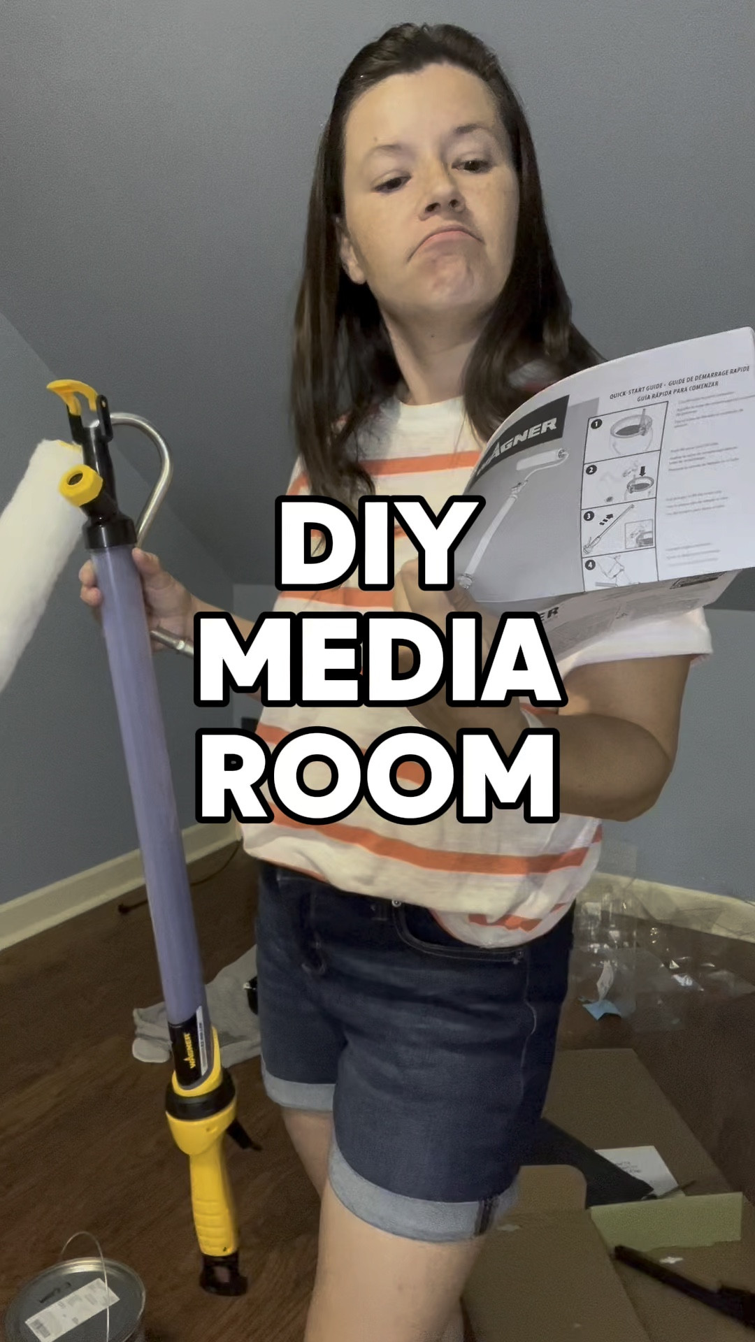 This DIY project is going to be a really fun one! I have so many ideas!

#diymom #diyprojects #diyhome #homeprojects #hometheatre #movieroom #mediaroom #homeimprovement #paintwithme #frugalmom #budgetmom #makingfrugalfun #sherwinwilliams #ironore

#LTKVideo #LTKHome #LTKFamily