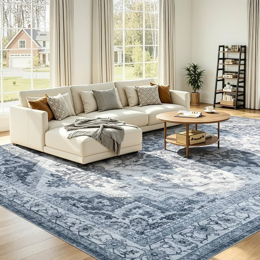 UKISS Washable Rugs 8'x10' Area Rugs for Living Room ，Ultra Soft Faux Silky Rug for Bedroom, Vi... | Amazon (US)