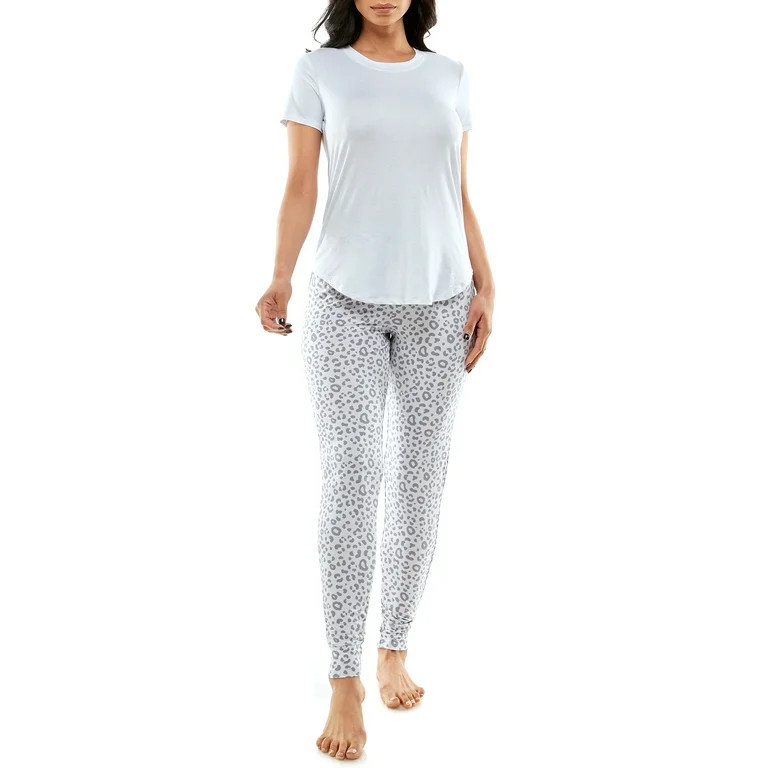 Jaclyn Women's Short Sleeve Top and Jogger Lounge Set, 2pc | Walmart (US)
