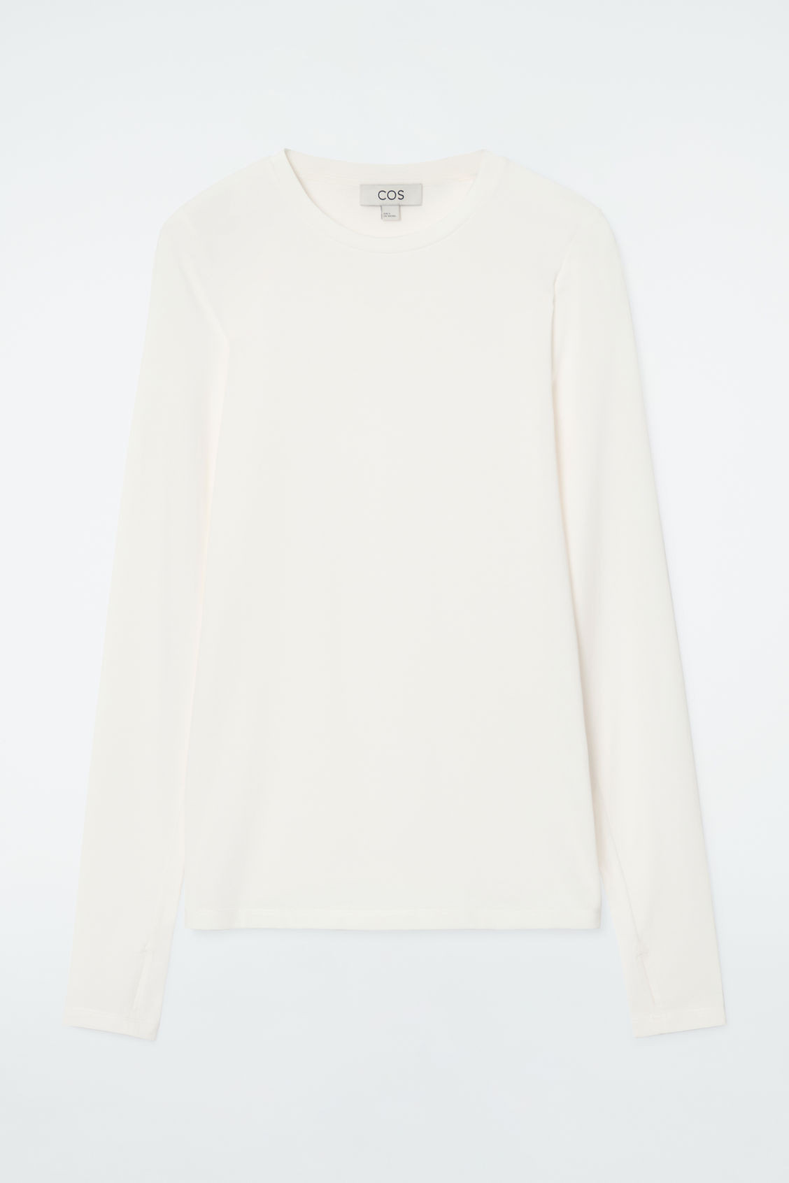 SLIM LIGHTWEIGHT LONG-SLEEVED TOP - WHITE - Tops - COS | COS (US)