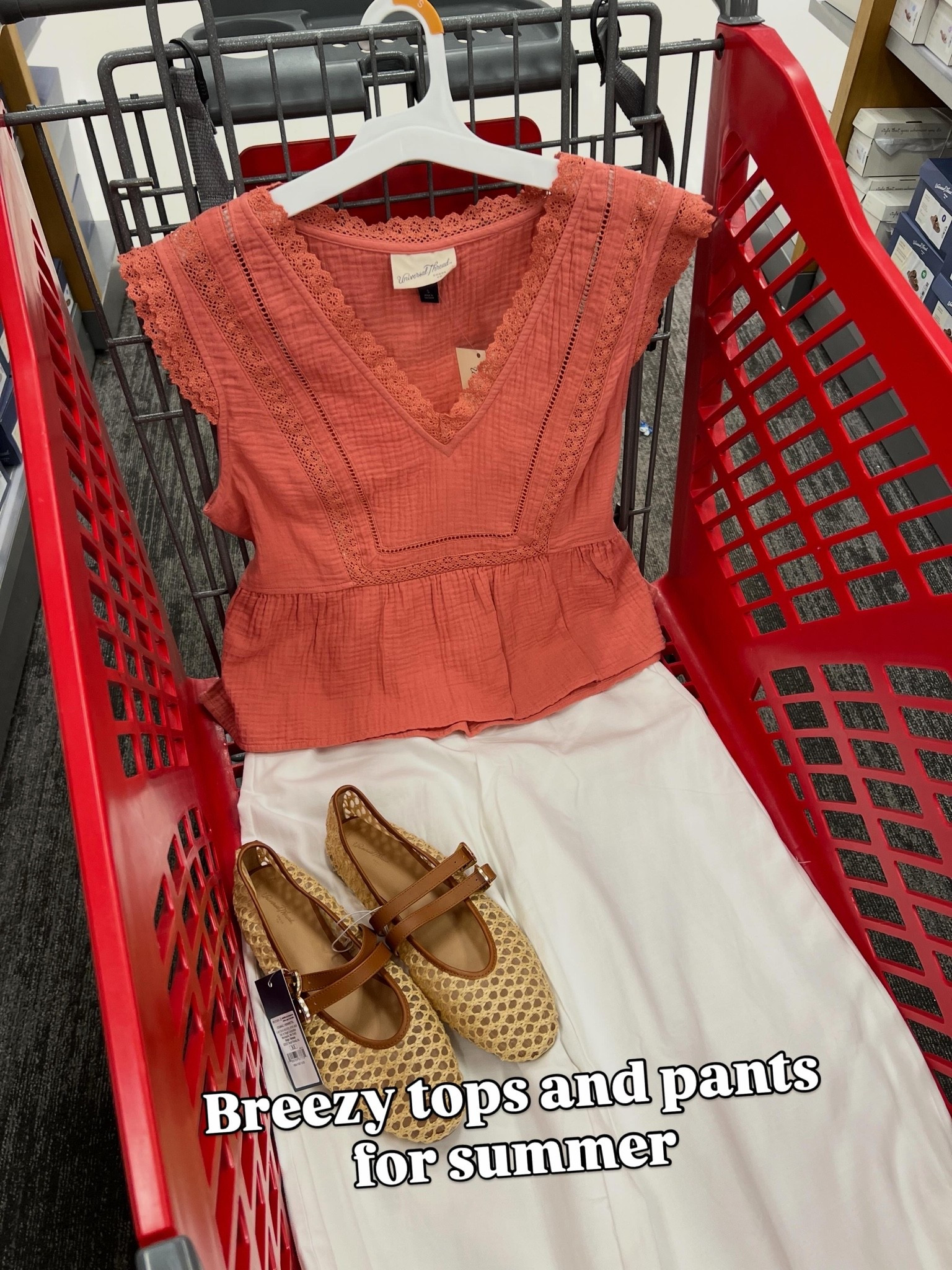 Target blouse and white wide leg pants summer outfit idea #targetstyle