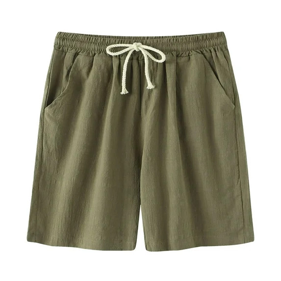 OWMEOT Cotton Linen Shorts Mens Summer Outdoor Travel Shorts Casual Lightweight Comfortable Draws... | Walmart (US)