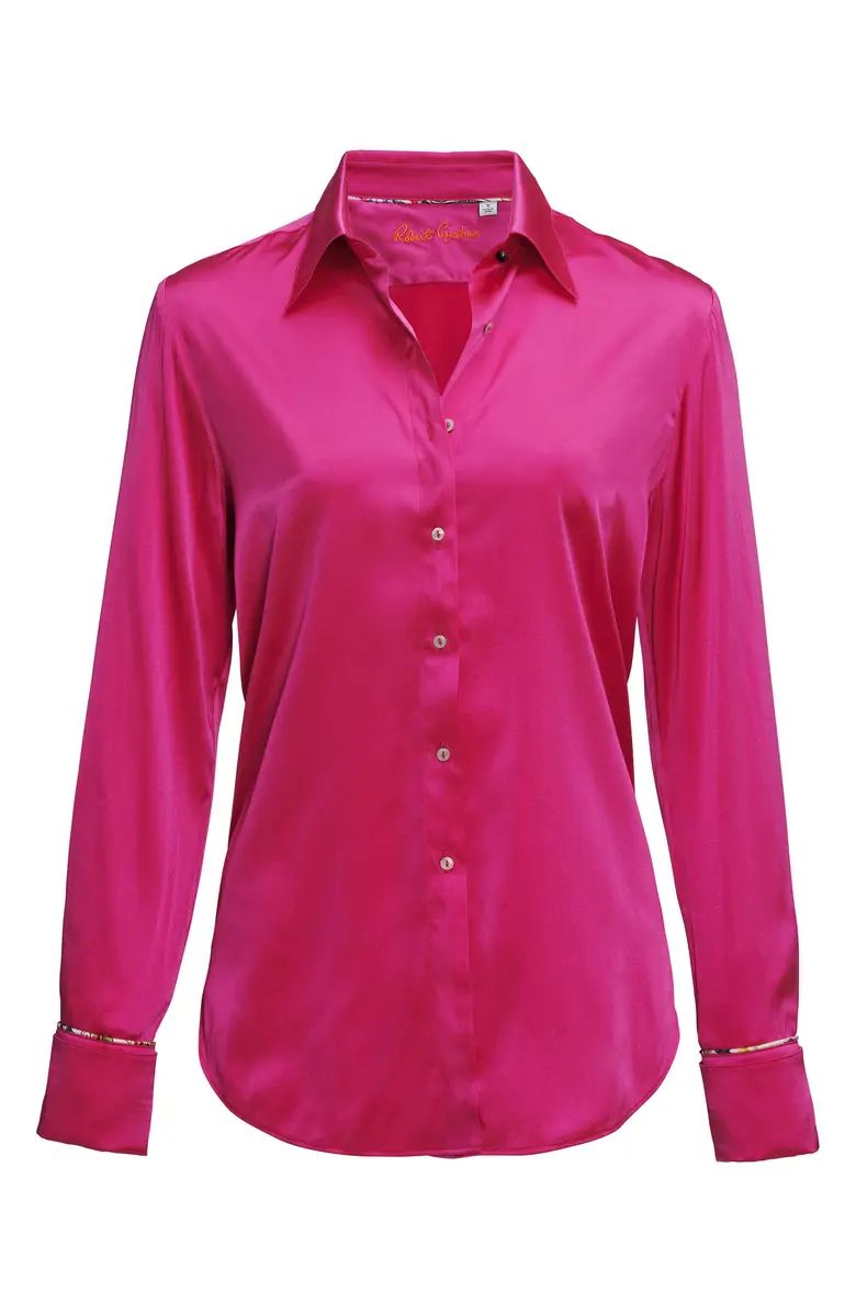 Robert Graham Gabriela Button-Up Silk Blend Shirt | Nordstrom | Nordstrom