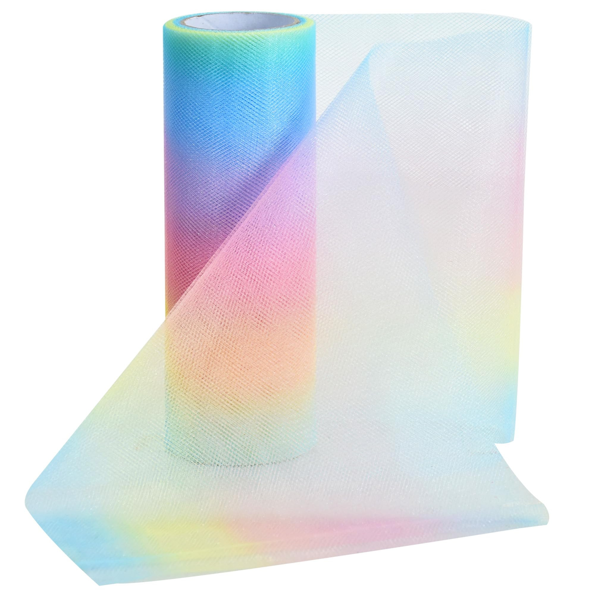 Rainbow Tulle Rolls 6 Inch by 10 Yards Macarons Gradient Shimmer Spool Ribbon for Table Chair Sas... | Amazon (US)