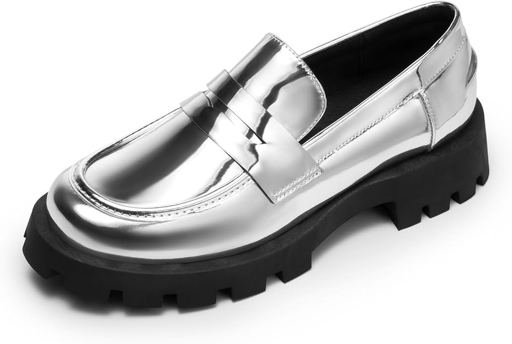 DREAM PAIRS Women's Loafers, Lug Sole Slip On Platform Chunky Penny Loafers for Women Dressy and ... | Amazon (US)