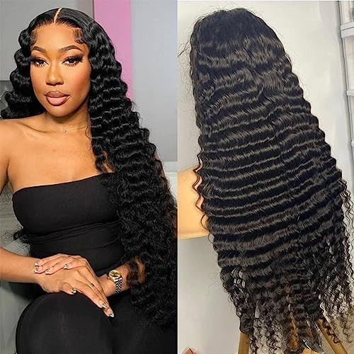 13X4 Full Frontal Wigs for Black Women 100% Brazillian Human Hair Wig Long Deep Wave Style Natura... | Amazon (US)