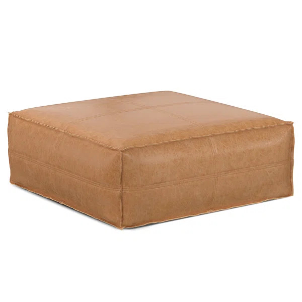 Brody Vegan Leather Pouf | Wayfair North America