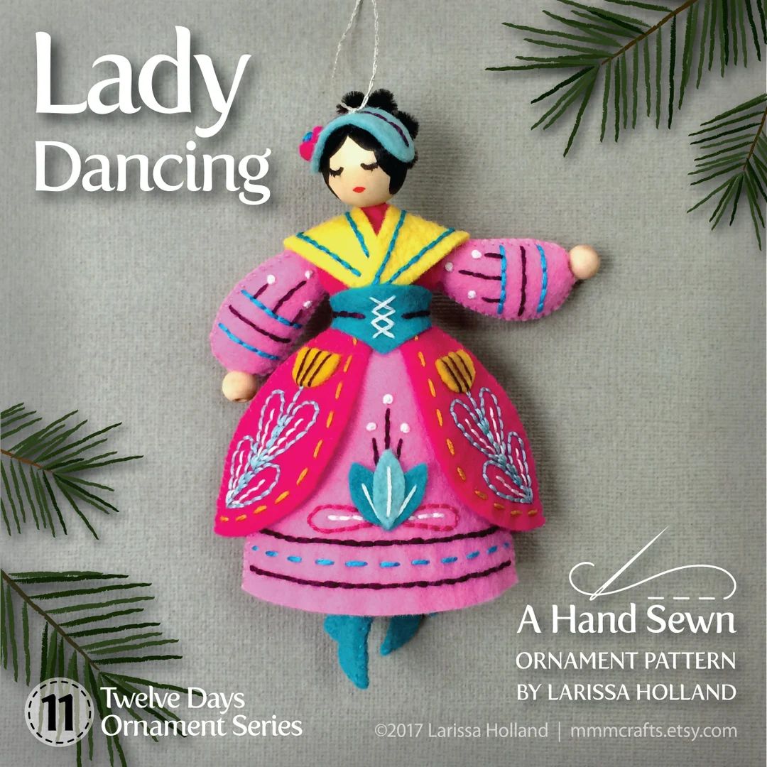 Lady Dancing PDF Pattern for a Hand Sewn Wool Felt Ornament - Etsy | Etsy (US)
