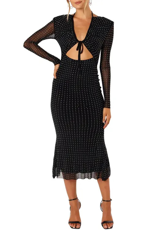 Petal & Pup Salvatore Long Sleeve Midi Dress in Black at Nordstrom, Size X-Small | Nordstrom