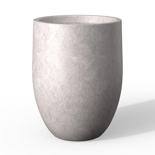 Kante 21.7" Tall Concrete Planter, Large Lightweight Crack-Resistant Oval Plant Pot with Drainage Hole & Rubber Plug for Indoor Outdoor, Modern Home Garden Decor for Flowers Trees,Light Gray | Amazon (US)