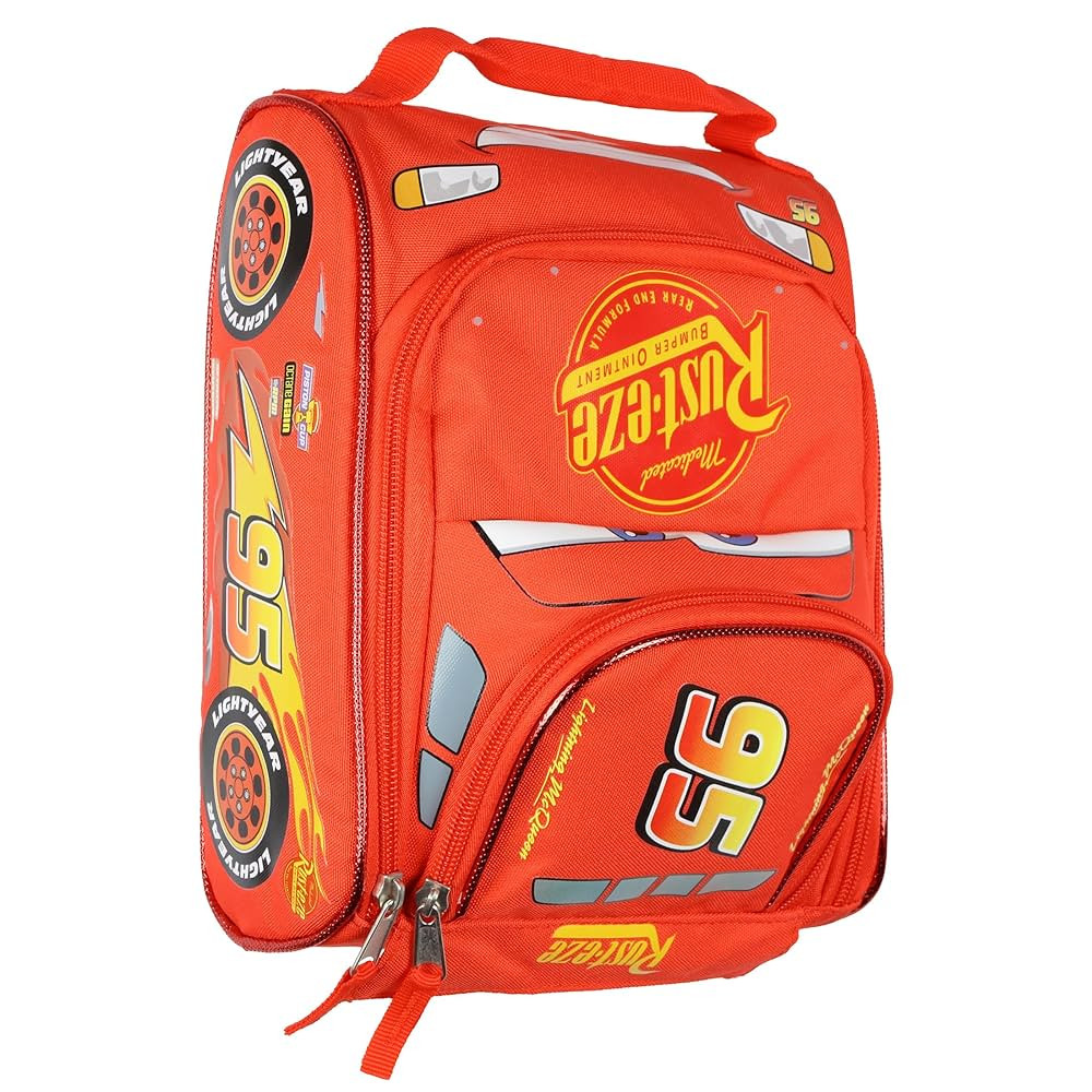Disney Cars Lunch Box Lightning McQueen Built Up 3-D Race Car Lunch Bag Tote | Amazon (US)