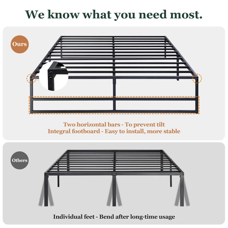 Aula 14'' Storage Metal Platform Bed | Wayfair North America
