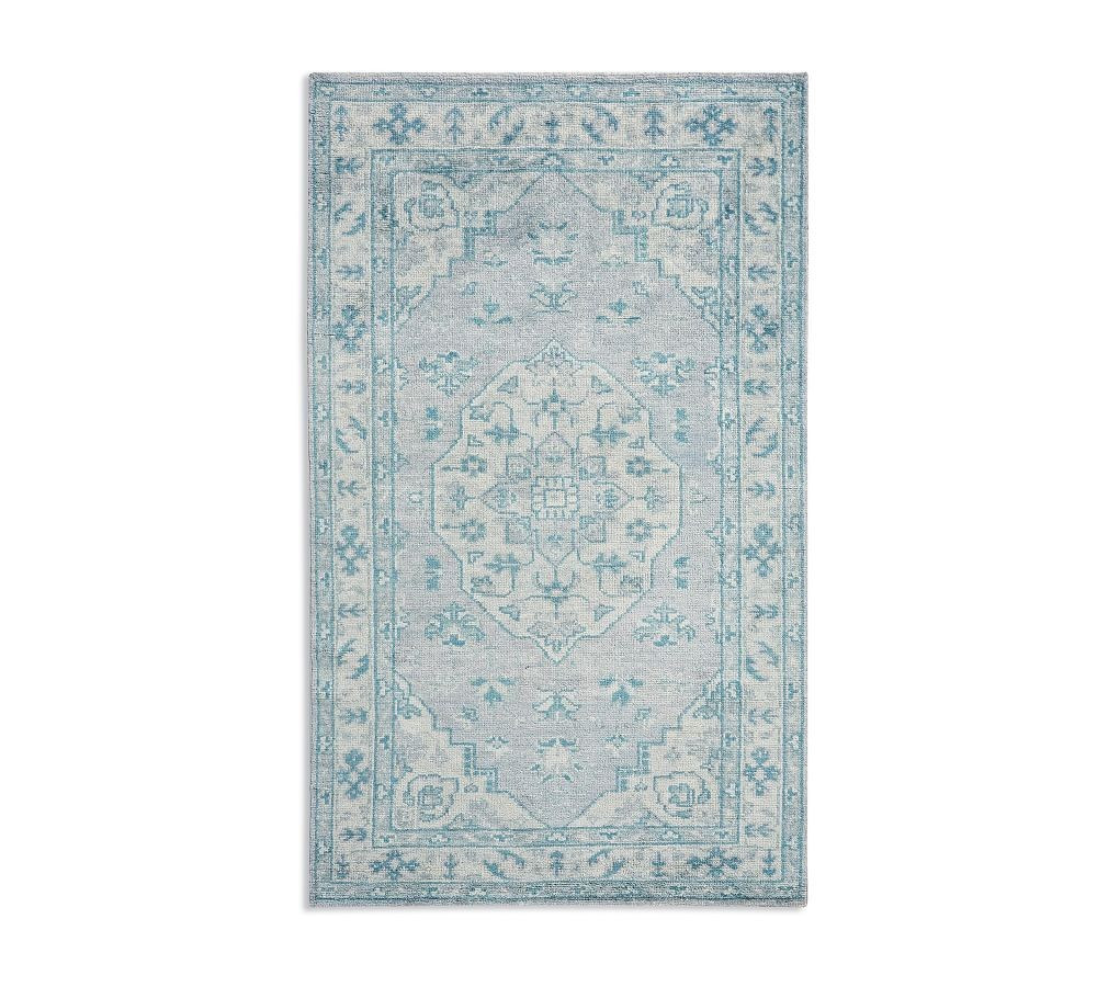 Esmee Hand-Knotted Wool Rug, 5 x 8', Blue Multi | Pottery Barn (US)
